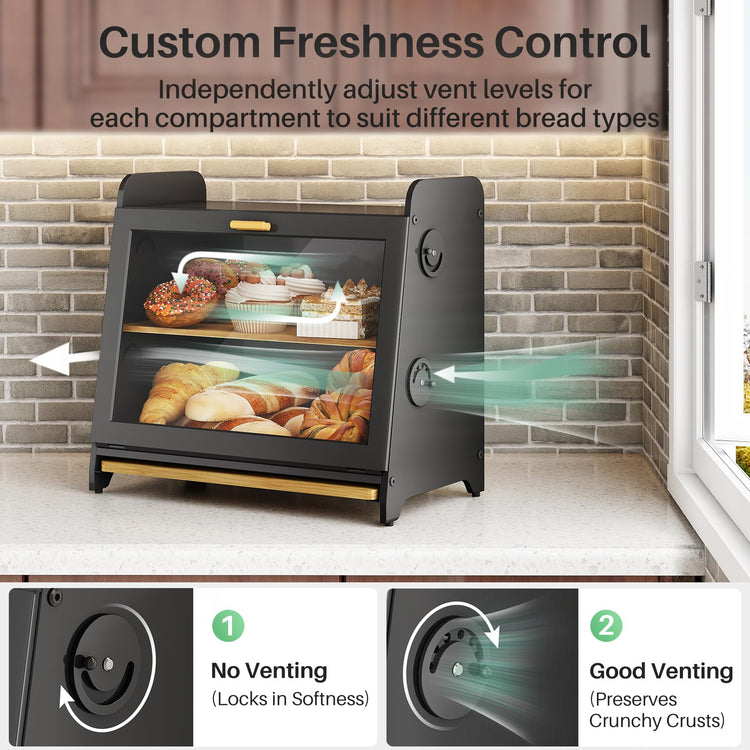 Airtight Bread Box for Kitchen Countertop