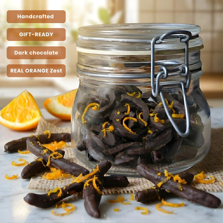 Chocolate Covered Orange Peel Bars Infused Fresh Oranges Zest (16 Ounce)
