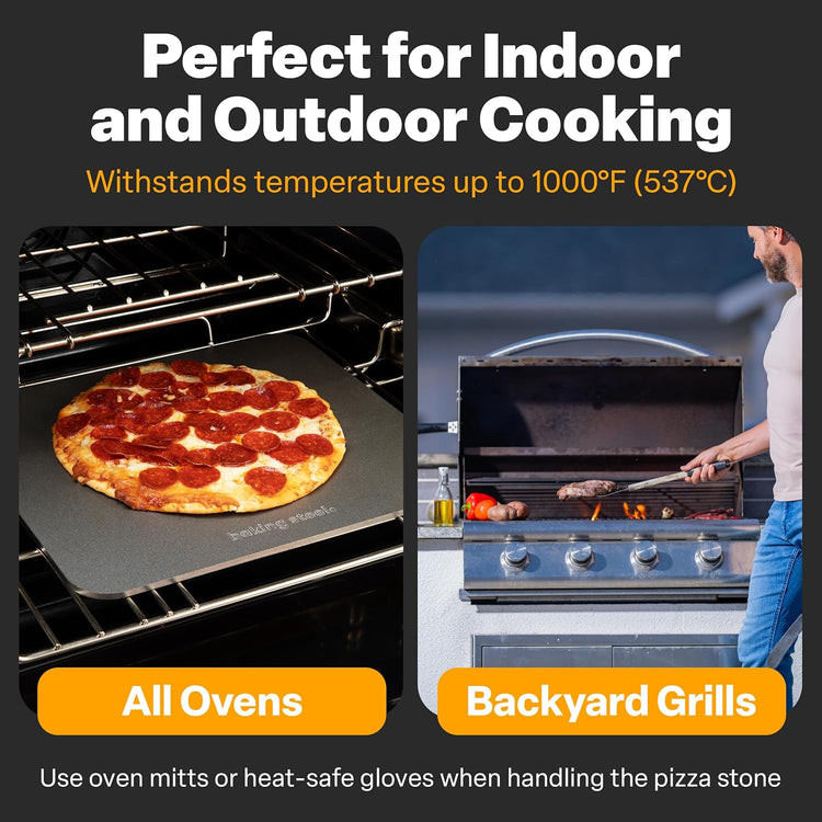 Baking Steel - The Original Ultra Conductive Pizza Stone (14"x16"x1/4") - The Original Baking Steel for Pizza & Bread for Indoor & Outdoor Use - Pre-Seasoned, Naturally Non-Stick Surface & Crack-Proof - Nestoria