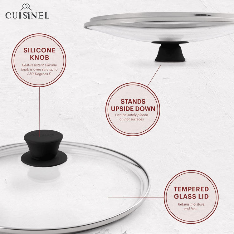 Glass Lids Set - 6"+8"+10"+12"-Inch / 15.24cm+20.32cm+25.4cm+30.48cm - Compatible with Lodge Cast Iron - Fully Assembled Tempered Replacement Cover - Oven Safe for Skillets Pans: Universal Cookware