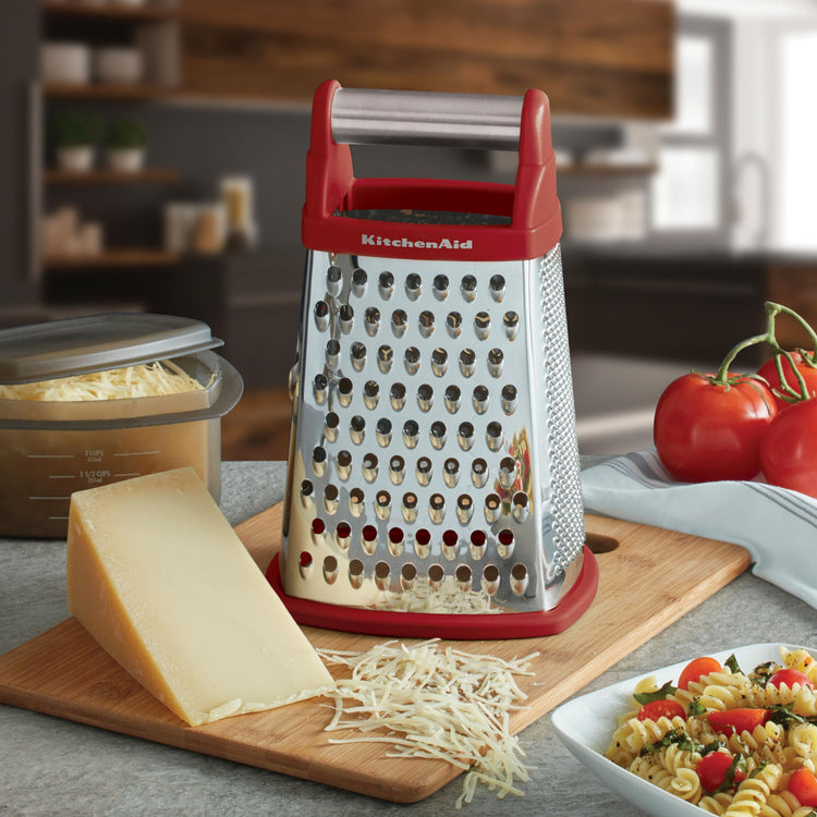 Gourmet 4 Sided Stainless Steel Box Grater with Detachable Storage Container