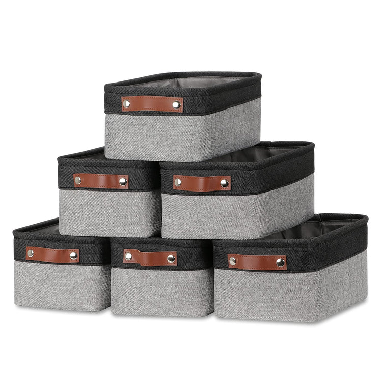 Small Storage Baskets for Shelves (6 Count)
