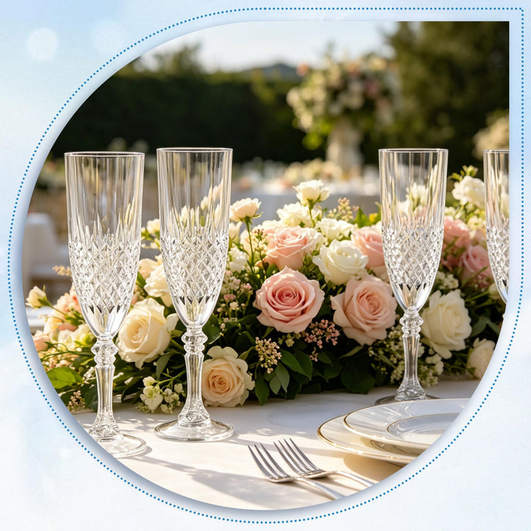 12 Pack Plastic Champagne Flutes (24 Count)