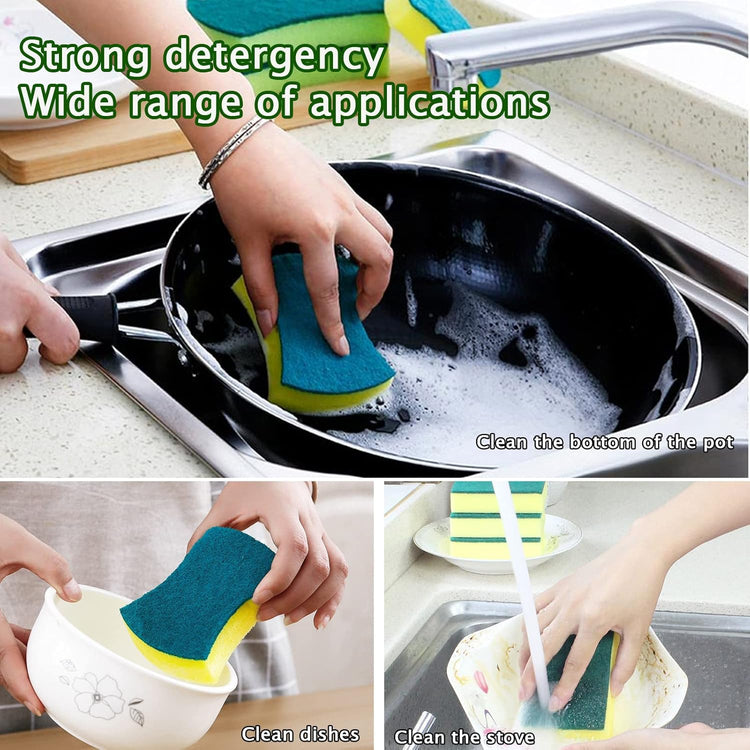 (Pack of 30) Kitchen Sponges Pack,Scrub Daddy sponges,Dish Sponge,Double Face Non-Scratch Scrub Sponge,Super Absorbent Multi-Use Cleaning Sponge,Widely Used in Kitchen, Bathroom, Outdoor
