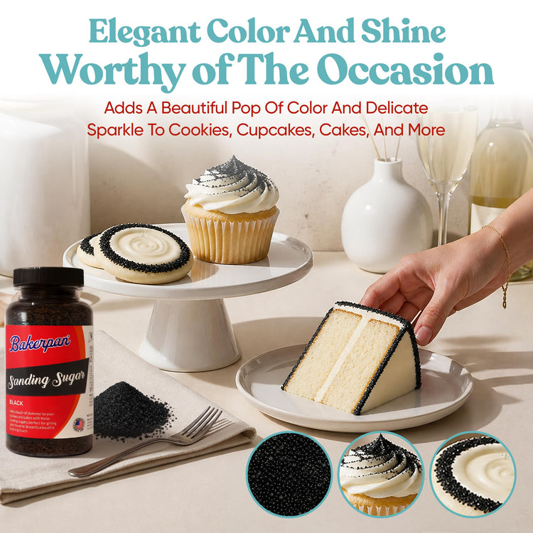 Black Sanding Sugar for Baking & Cookie Decorating (5 Ounce)