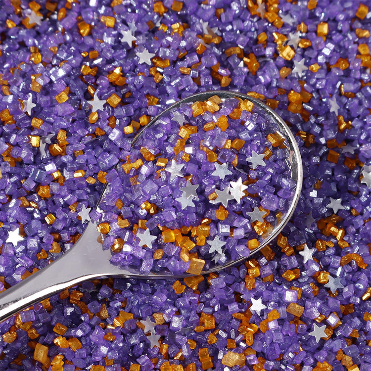 Sanding Sugar Edible Silver Glitter Stars Mix (3.5 Ounce)