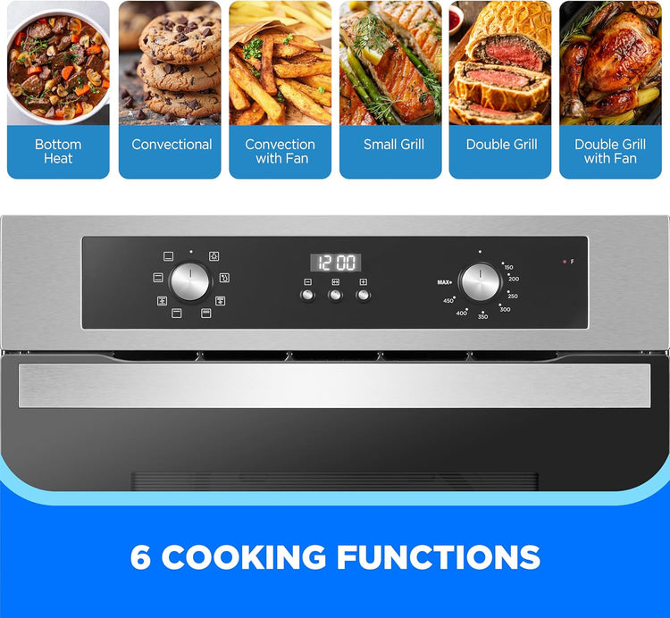 Midea MEW24S2AST Single Built-in Oven, 2.5 cu.ft Wall, Silver