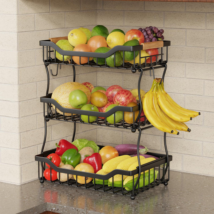3 Tier Countertop Fruit Basket for Kitchen