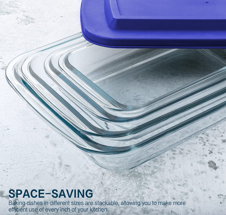 8 Piece Deep Glass Baking Dish with Lids (8 Count)