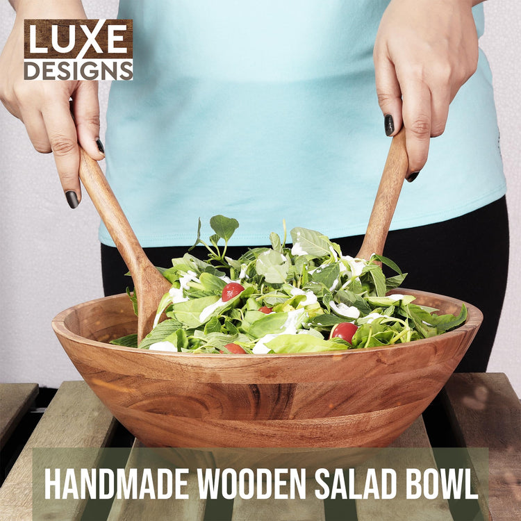 Wooden Salad Bowl Set