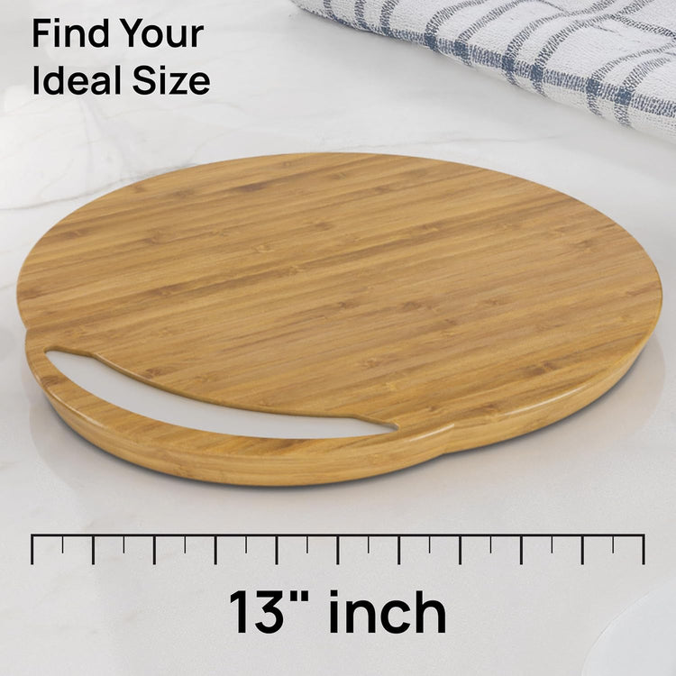 Ibyx Elegant Round Sliding Tray for Your Pressure Cooker, Air Fryer & Heavy Kitchen Appliances - Sturdy, Slides Easily from Under The Cabinet (Natural, 13β)