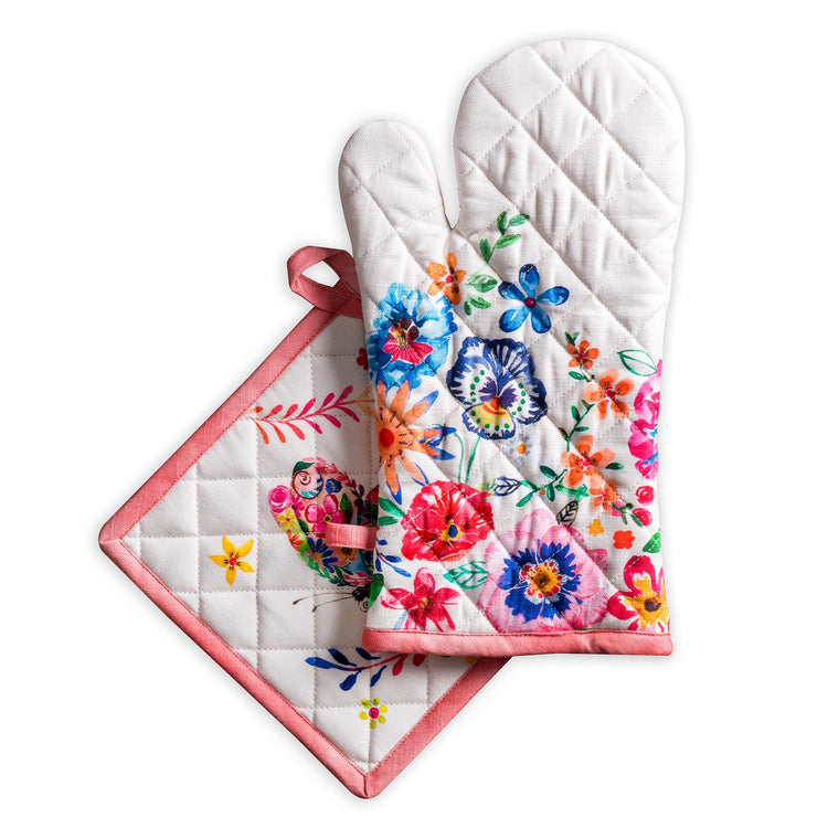 100% Cotton Oven Mitt & Pot Holder Set