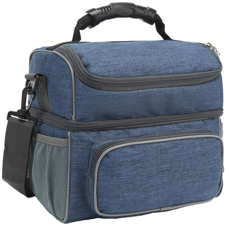 Double Layer Cooler Insulated Lunch Bag Adult Lunch Box Large Tote Bag for Men