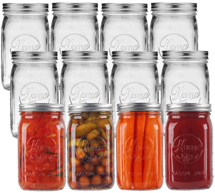 12 Pack Wide Mouth Mason Jars 32 oz (12 Count)