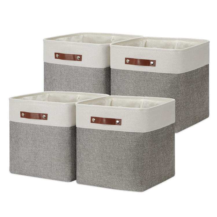 13 inch Fabric Storage Cubes 4 Pack Foldable Baskets