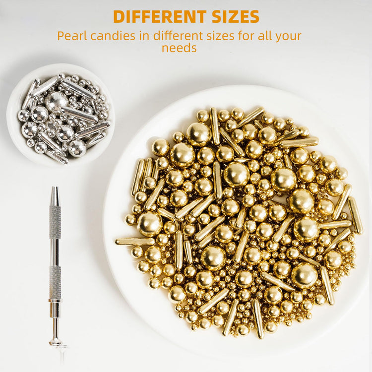 Gold and Silver Sugar Sprinkles (4.58 Ounce)