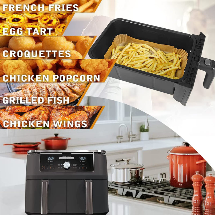 Air Fryer Liner Rectangular for Ninja Foodi Dual Basket 8QT 10QT