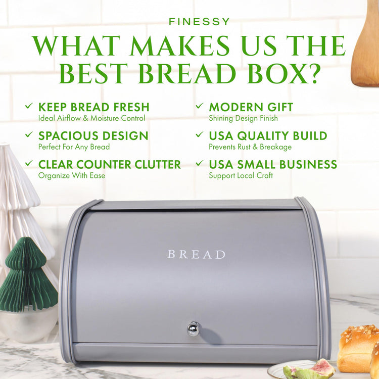 Metal Bread Box For Kitchen Countertop