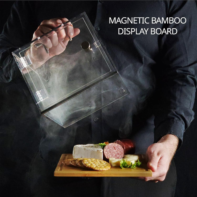 The Smoking Cube - Cocktail Smoker and Smoking Box Kit, Magnetically Removable Display Board, with Wood Chips