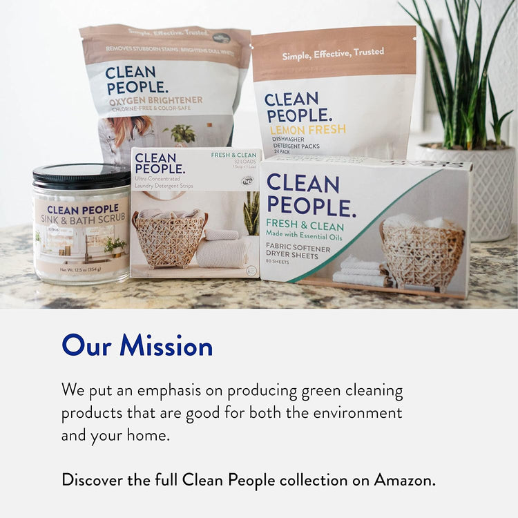 The Clean People Dishwasher Pods - Cuts Grease & Rinses Sparkling Clean - Residue-Free - Phosphate Free Dishwashing Pods - Lemon, 30 Pack