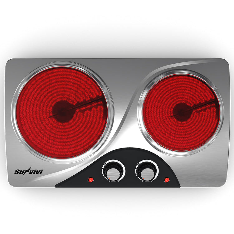 1800W Dual Burner Portable Electric Ceramic Stove