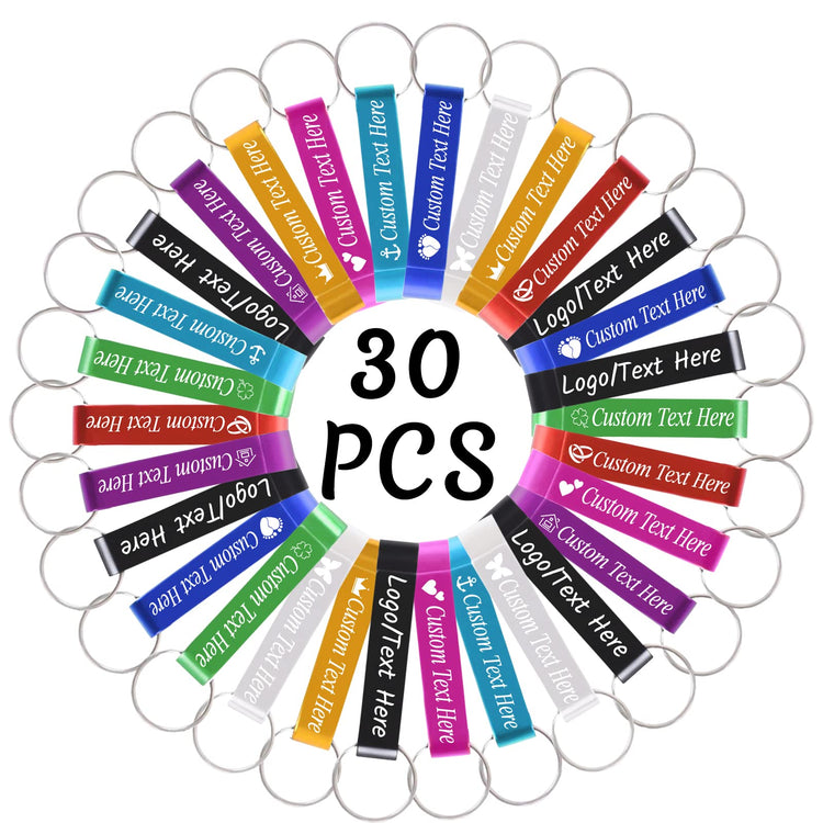 30PCS Personalized Bottle Opener Keychain Bulk Custom Beer Bottle Opener with Logo Text Engraved Wedding Bottle Opener Favors Customized Gifts for Guests Baby Shower Birthday Party (30 Count)