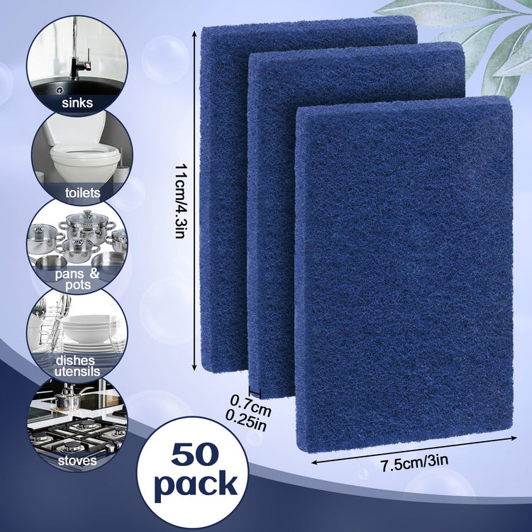 100 Pcs Non Scratch Scouring Pads for Kitchen Dish