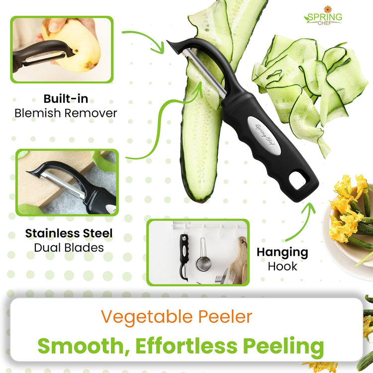Stainless Steel Potato Masher & Durable Vegetable Peeler Set