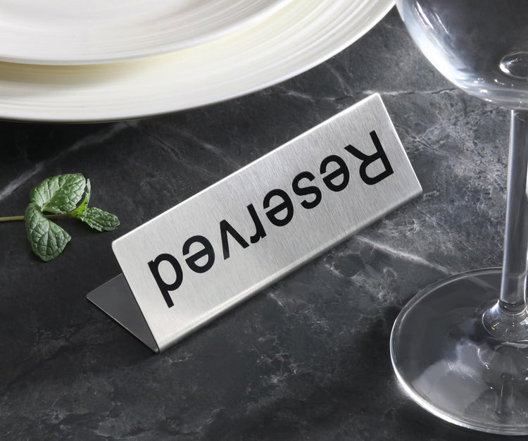Stainless Steel Reserved Table Tent Sign (2 Count)