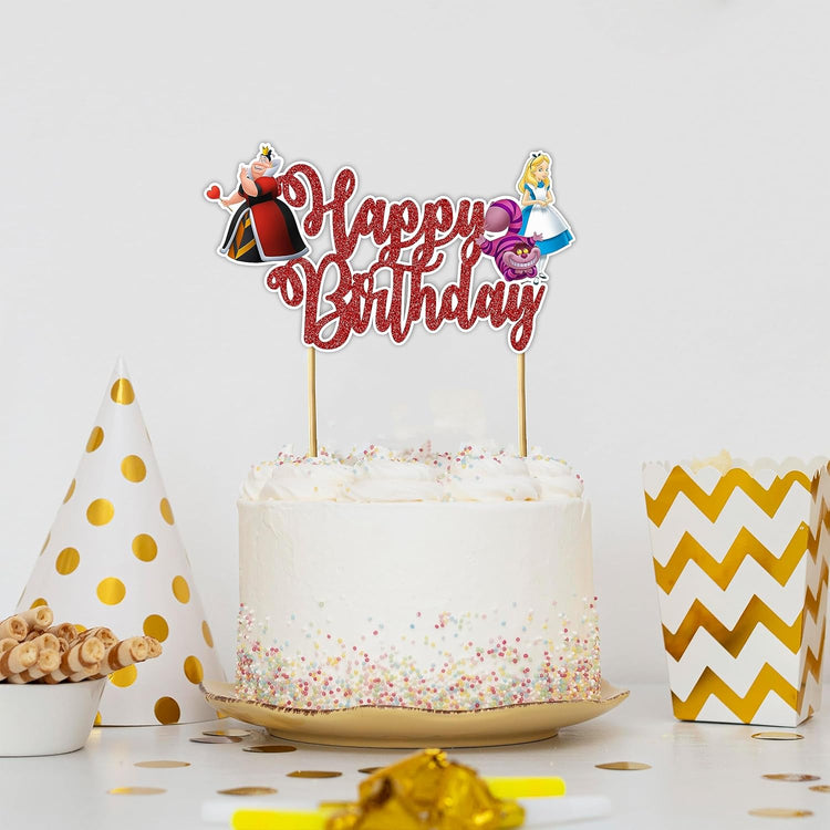 Seyal® Alice in Wondrland Happy Birthday Cake Topper