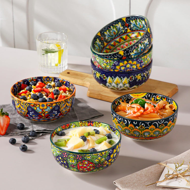 SIMI 28 oz Cereal Bowls Set of 6 (6 Count)