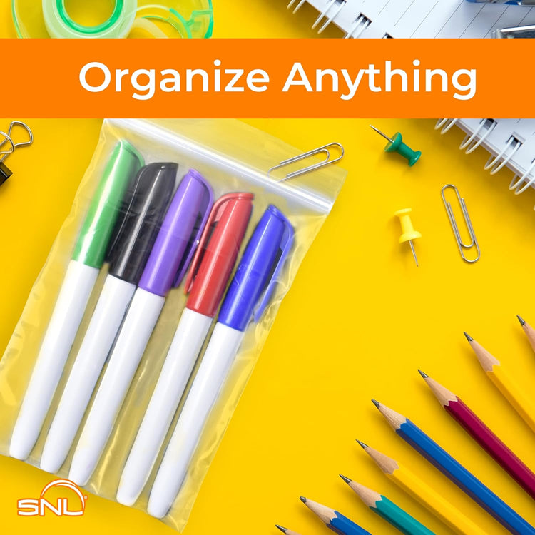 SNL | 4" X 6" - 2 MIL - 1,000 Bags | Medium | Strong | Zipper Lock Reclosable, Clear, Disposable, Plastic Bags, For Food and Storage