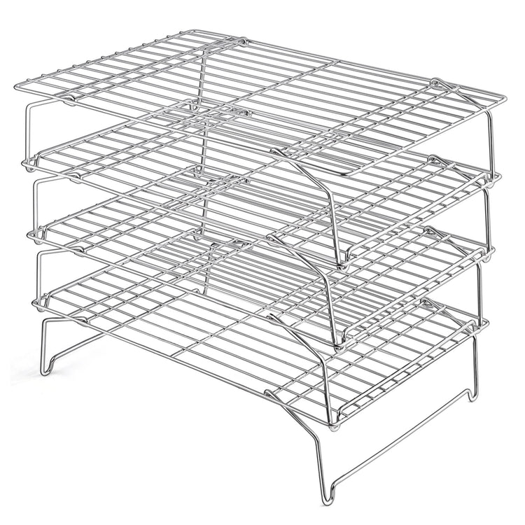 4 Tier 15x10IN Cookie Cooling Rack for Cooking Stackable Collapsible