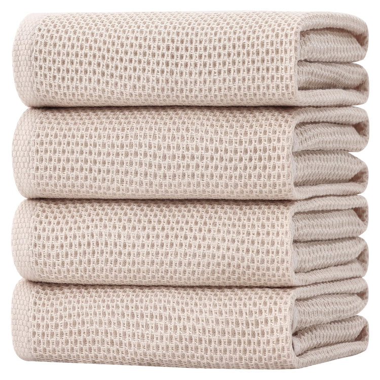 100% Cotton Oversized Waffle Weave Kitchen Towels 4 (4 Count)