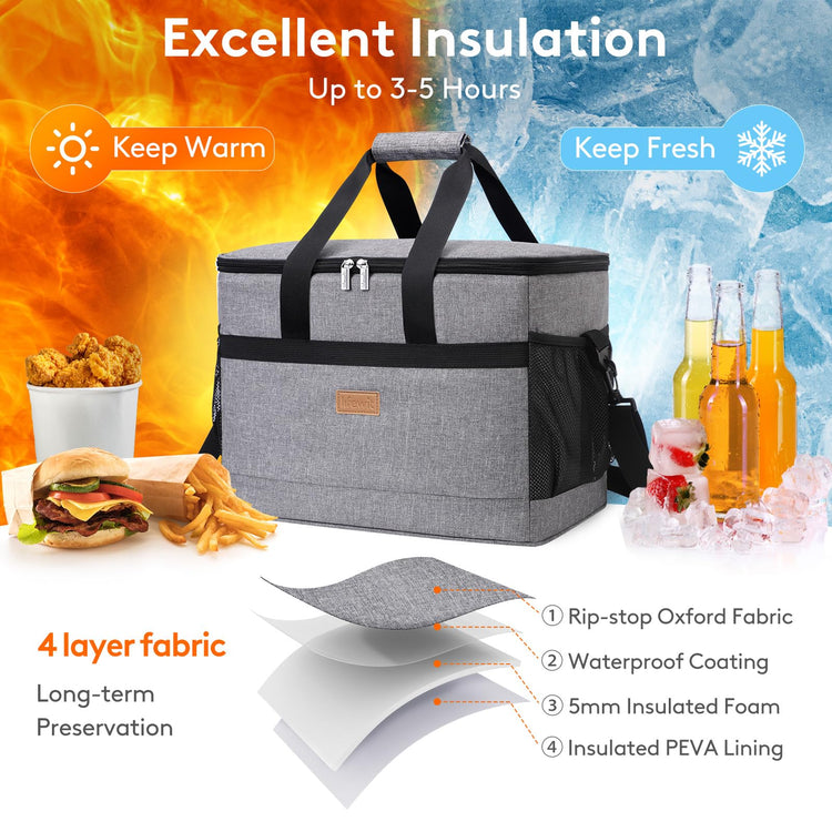 Cooler Bag 50 Cans Collapsible and Insulated Large Lunch Bag Leakproof Soft Cooler Portable for Camping
