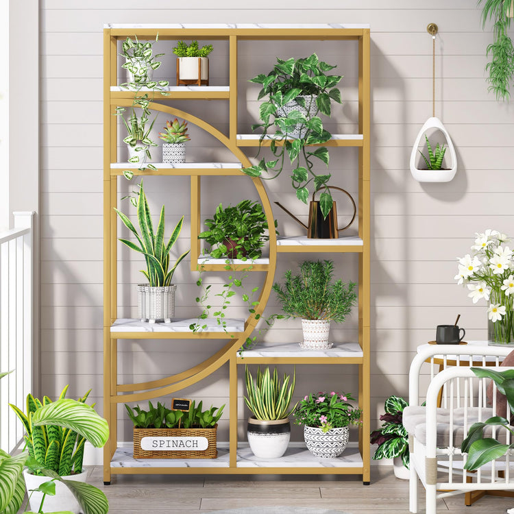 Industrial Bookshelf Bookcase with 9 Open Shelf