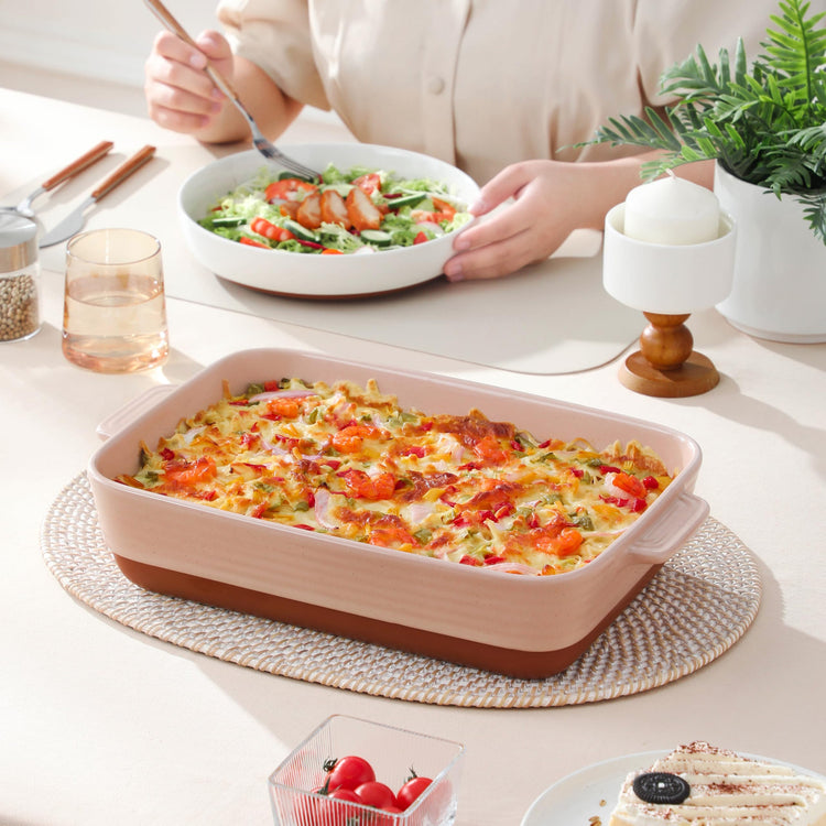 Large 9x13 Ceramic Baking Dish with Handles