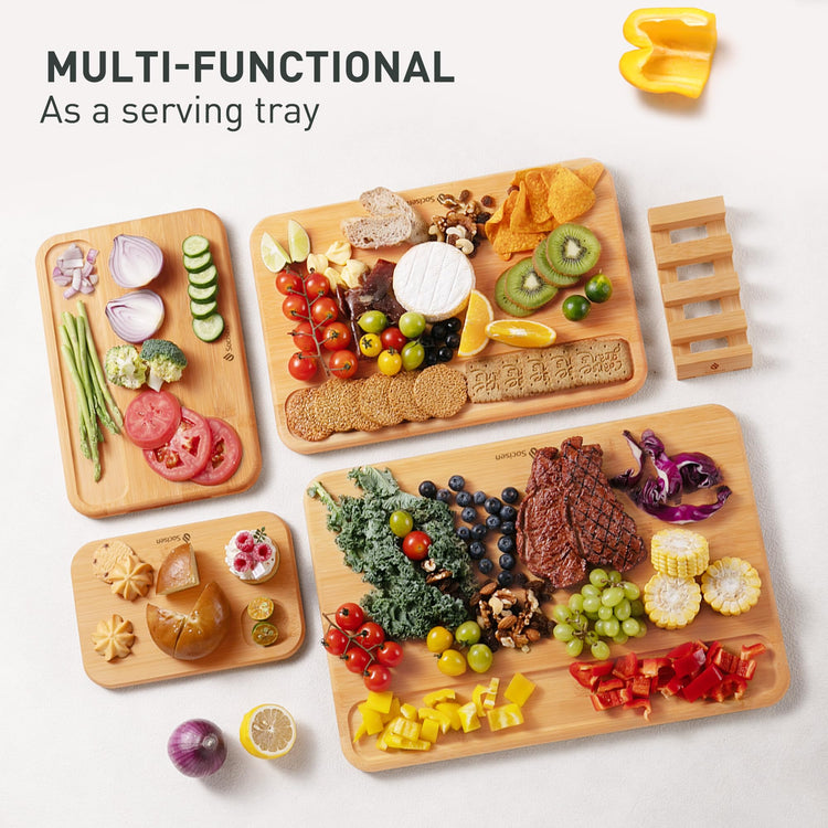 4 Packs Bamboo Cutting Board Set with Holder Over Sink Day Gifts Best Mama Mommy Bonus Busy Mom Ever Christmas Xmas Birthday Law Step Stepmom Stepmother Who Have Everything Good Unique Useful Present (4 Count)