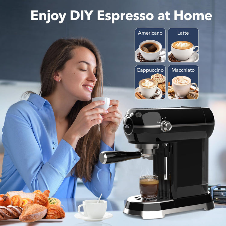 20Bar Compact Espresso Machine with Milk Frother