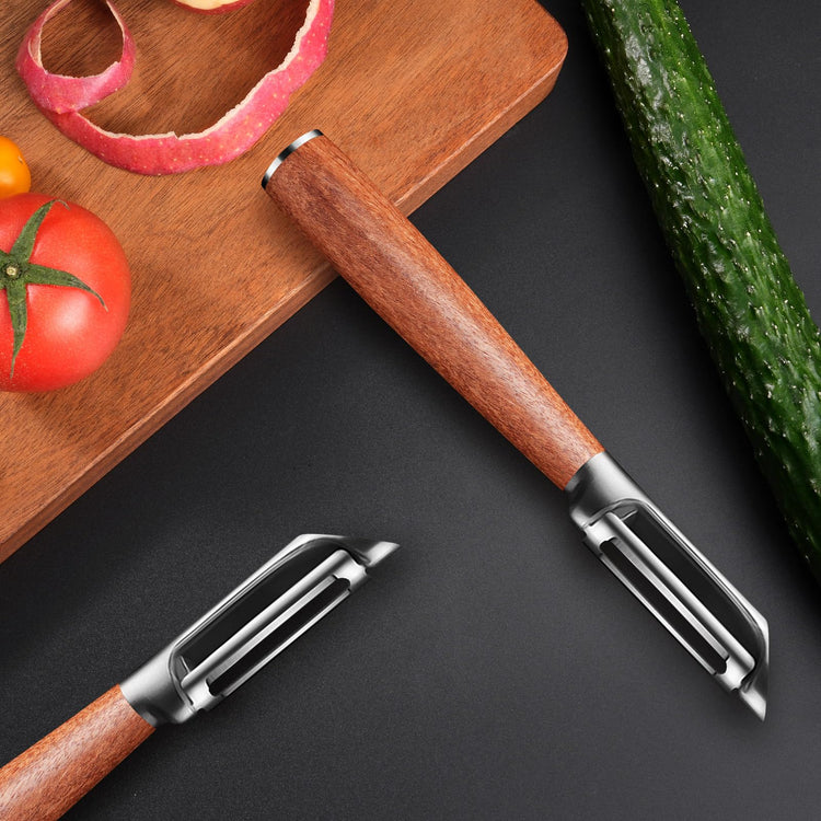 Peels Smoothly Wooden Vegetable Peeler for Kitchen
