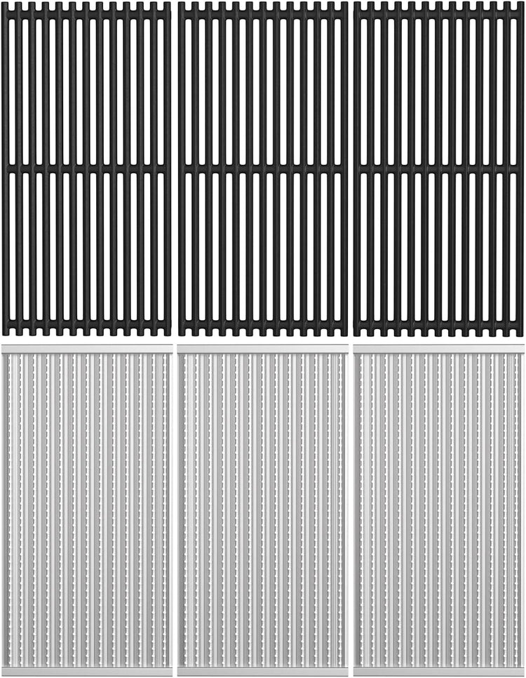 Cooking Grates and Emitter Plates Replacement Parts for Charbroil Commercial TRU-Infrared 4 Burner Grills 463242715 463242716 463276016 466242715 G533-0009-W1 G533-2200-W1 17" x 9 1/2" Grill Grid