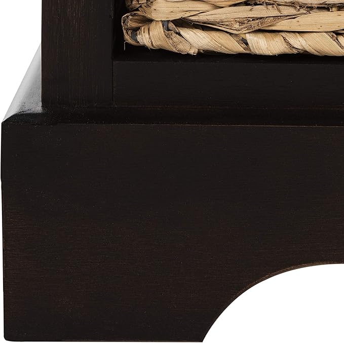 SAFAVIEH Home Collection Carrie Brown/ Natural Wicker 3-Drawer Storage Nightstand Side Table (Fully Assembled)