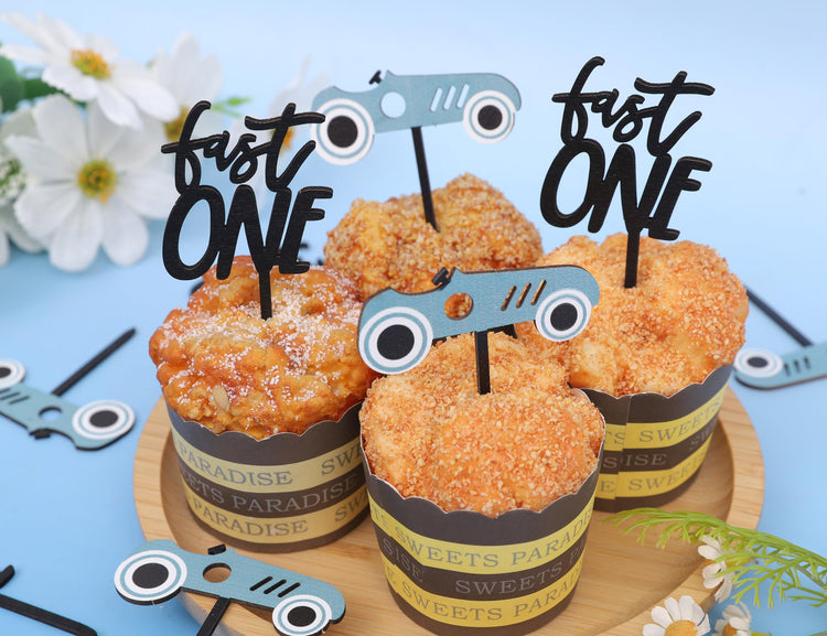 Wooden Race Car Cupcake Topper