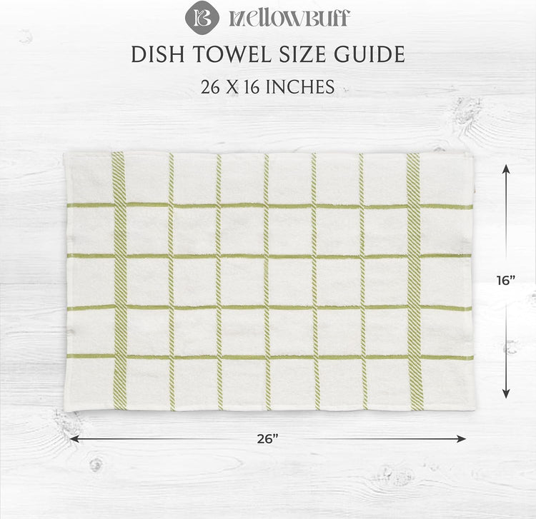 100% Cotton Terry Dish Towels, 4 pack16 x26 Inches, Super Soft and Absorbent Kitchen Towels, Perfect for Kitchen Cleaning and Dish Washing | Green - Nestoria