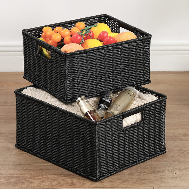 Large Wicker Baskets for Storage (2 Count)