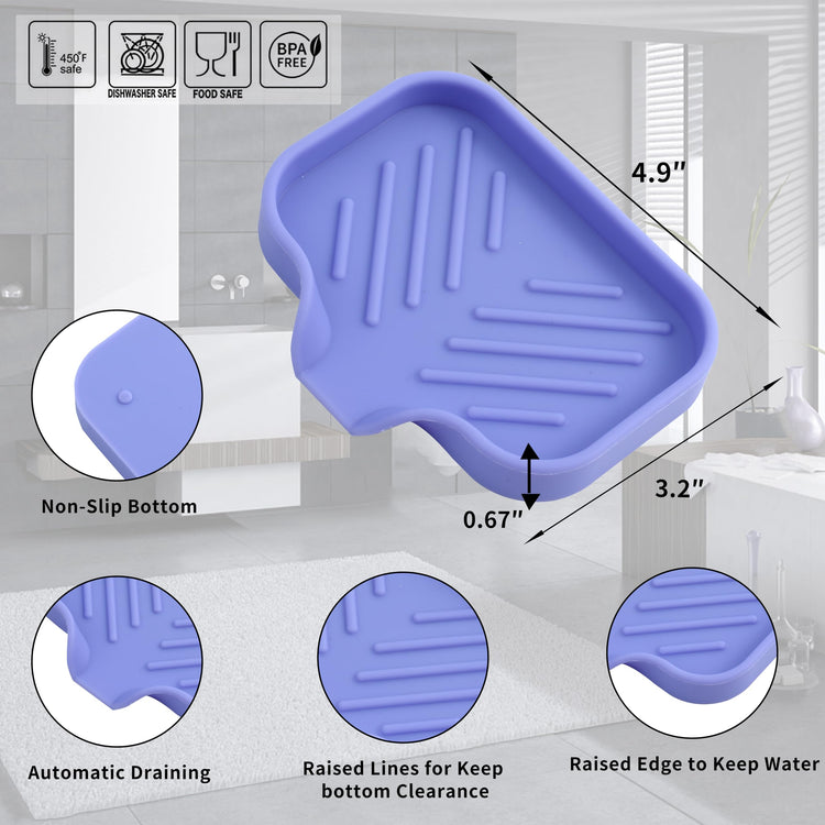 Silicone Soap Dish with Drain Spout