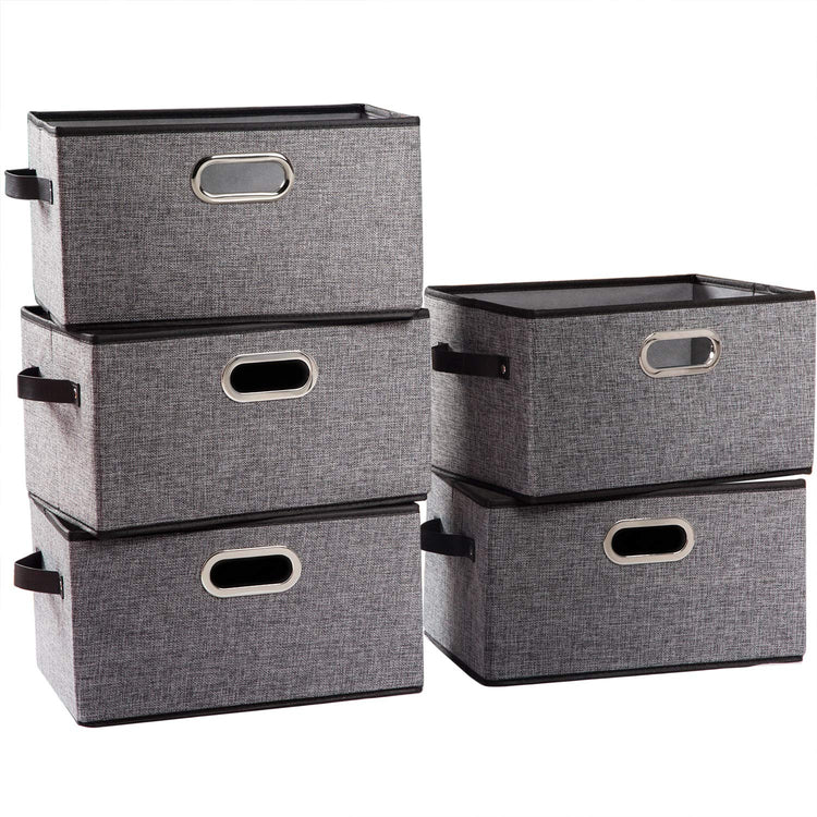 Large Collapsible Storage Baskets for Closet [5 (6 Count)