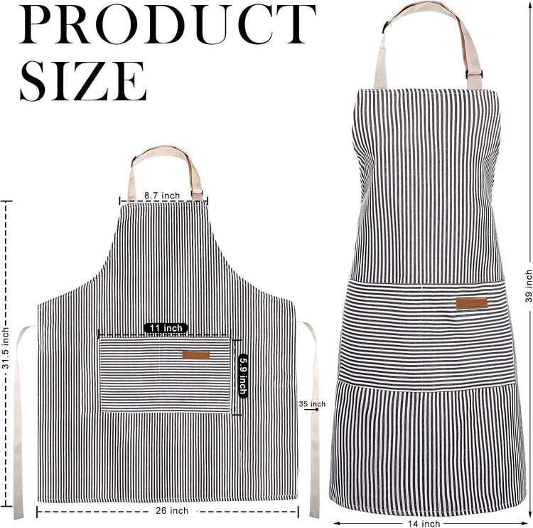 JaGely 8 Pcs Kitchen Cooking Aprons Adjustable Bib Aprons Chef Apron Kitchen Apron with Pockets for Women and Men, Chef, Kitchen, BBQ, Garden, Baking