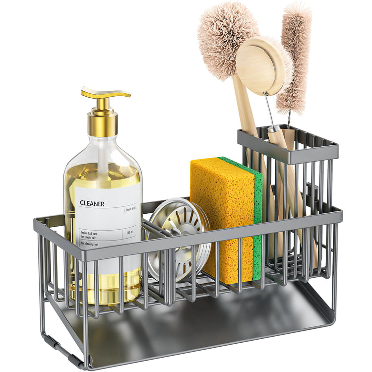 Sink Caddy Organzier with High Brush Holder