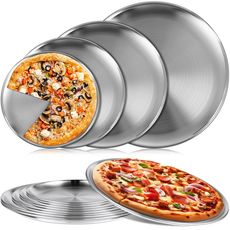 8 Pieces Silver Pizza Pans 8 (8 Count)